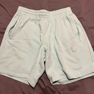 Teal adidas sweat shorts